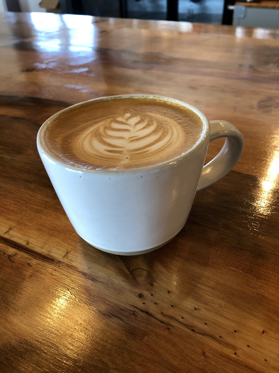 Beautifully crafted latte at Strata